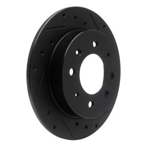 Kia Spectra Brake Rotor (1) - Rear Right - R1 Concepts - Drilled & Slotted - Black - `04-`09